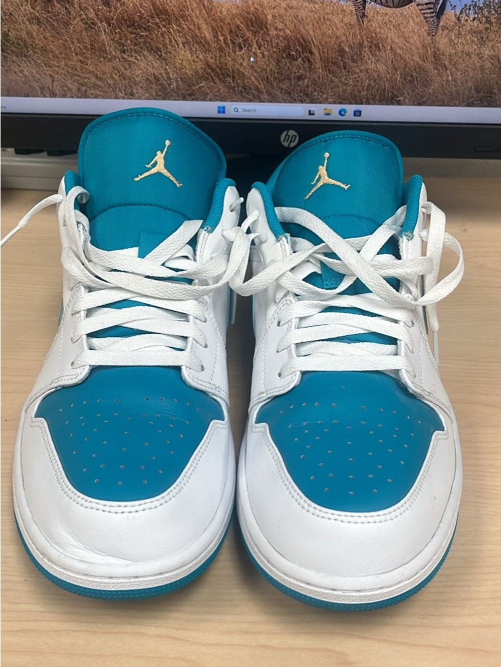 Jordan 1 Low Aquatone Men’s - 553558 - 174